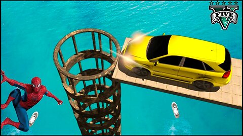 GTA V Epic New Stunt Race For Car Raching Challenge Boats Car Motorcycle With All Super Heroes
