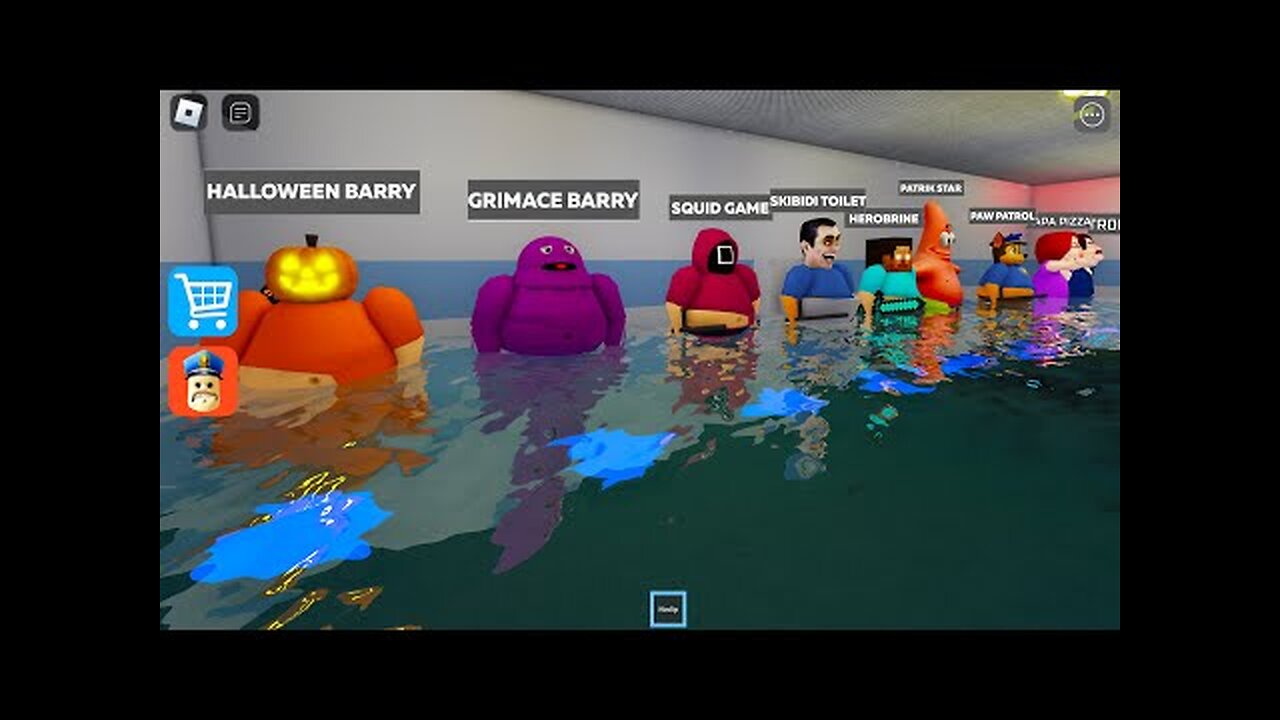ALL NEW WATER MORPHS in BARRY'S PRISON RUN!SKIBIDI TOILET,GRIMACE,HALLOWEEN FULL GAME(#Roblox) #obby