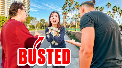 Female Scammer PANICS and Bolts Into Traffic [BUSTED]