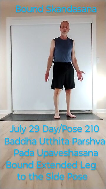 Baddha Utthita Parshva Pada Upaveshasana / Bound Extended Leg to the Side Pose / Bound Skandasana