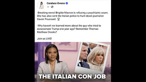 Candace ~ BREAKING NEWS! Brigitte Macron Sends Italian Police To Xavier Poussard!