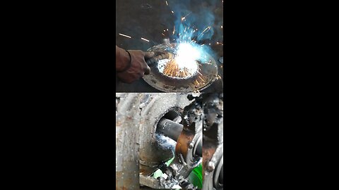 HOW TO REPAIR EXCAVATOR DIPPER STICK DAMAGED HOLE USING MAG WELDING FOR EDGE BUILD UP & LINE BORING