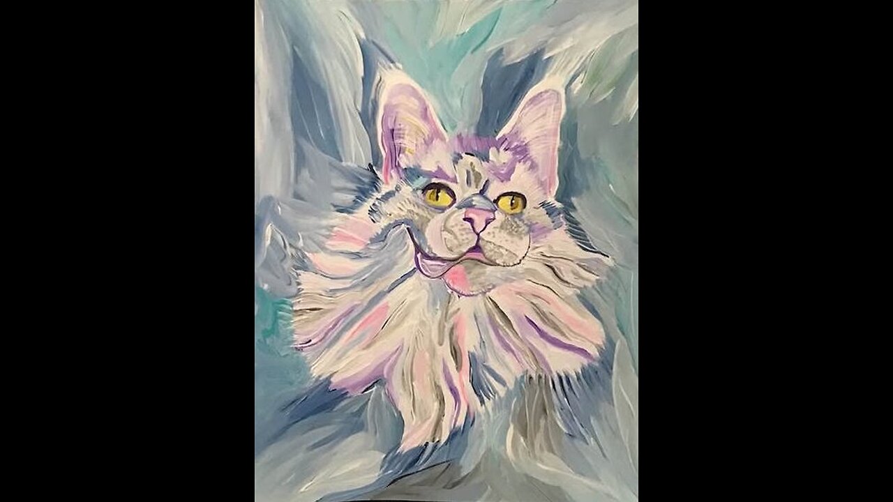 Impressionistic Maine Coon Cat
