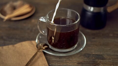 Creamy Coffee Pour in Glass Mug