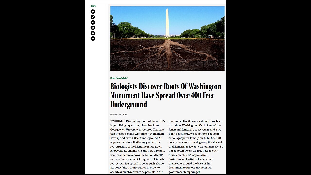 SECRET TREE INSIDE THE MASONIC WASHINGTON MONUMENT