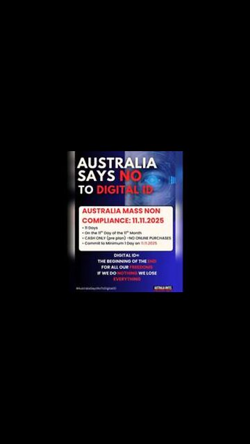 🇦🇺 AUSTRALIA! On the 11th of the 11th! MASS ACTION AGAINST DIGITAL ID!