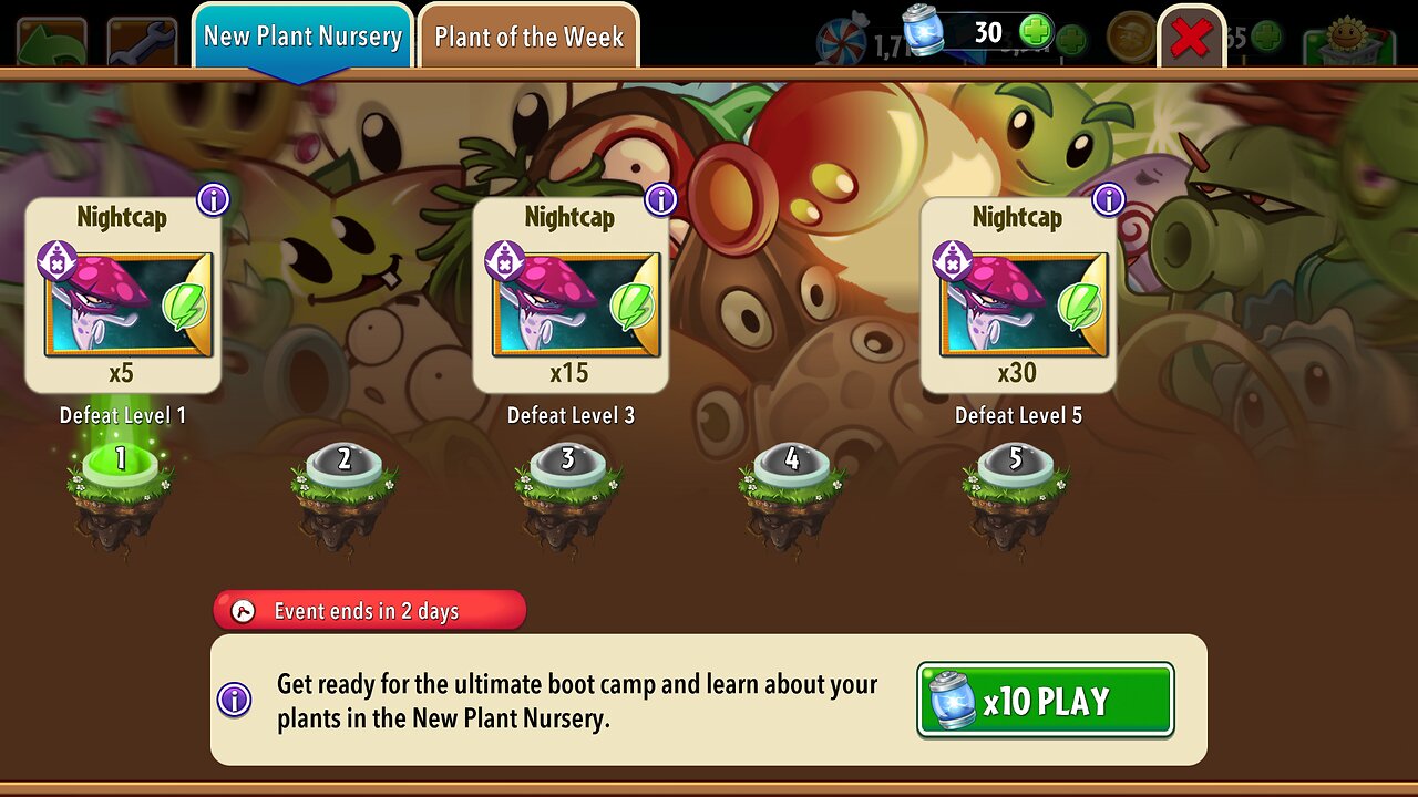 Plants vs Zombies 2 - Plant Nursery - Nightcap - April 2025