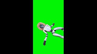 Robot Runs, Then Falls | Green Screen #robot #fall #funny #ai #fail #meme