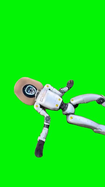 Robot Runs, Then Falls | Green Screen #robot #fall #funny #ai #fail #meme