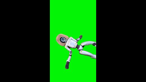 Robot Runs, Then Falls | Green Screen #robot #fall #funny #ai #fail #meme
