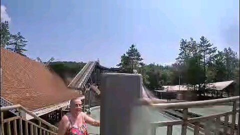 Getting splashed by the flume