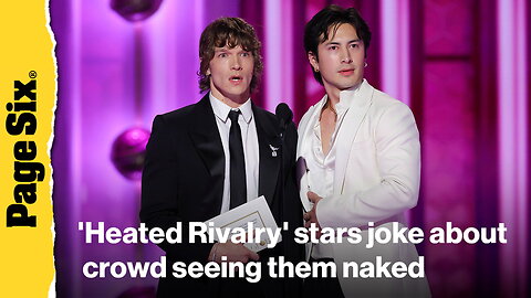 'Heated Rivalry' stars Hudson Williams and Connor Storrie joke about crowd seeing them naked