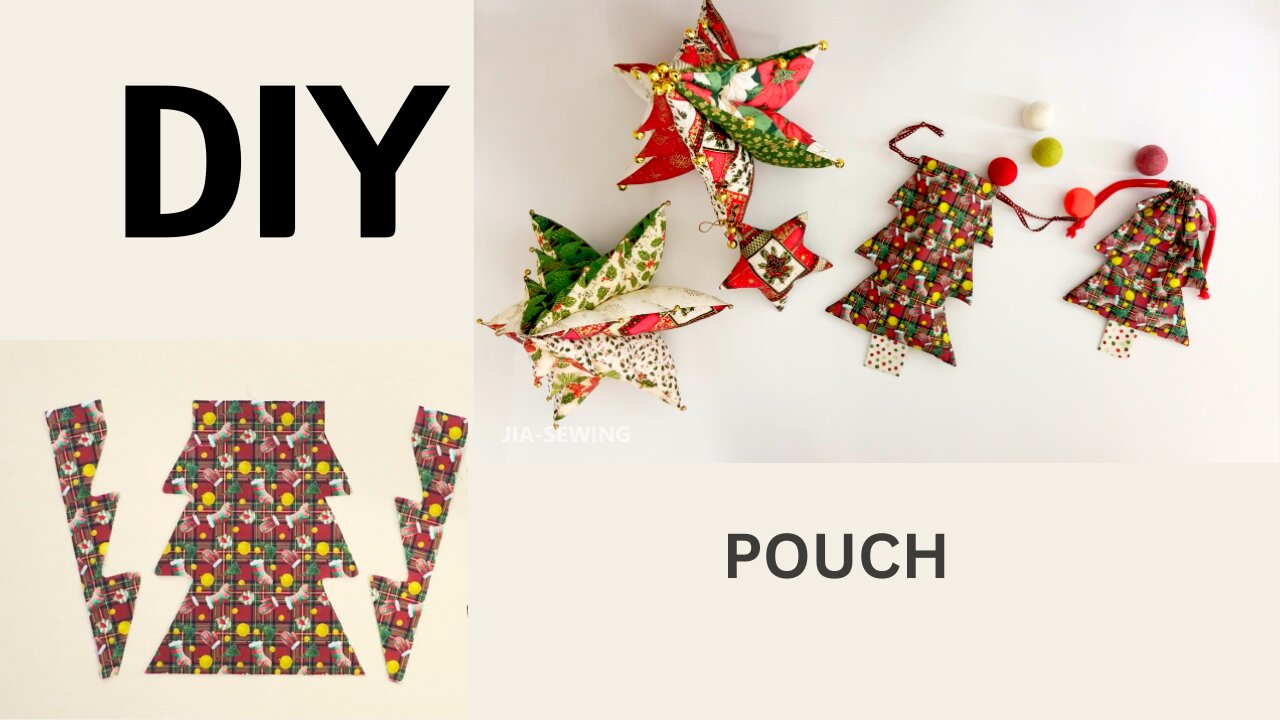 Christmas Tree Pouch🎄💰 | DIY | Quick Easy Sewing