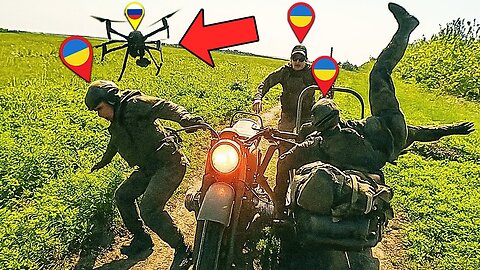 Russian FPV Drone Strikes Ukrainian Motorcycle Convoy Mid-Ride