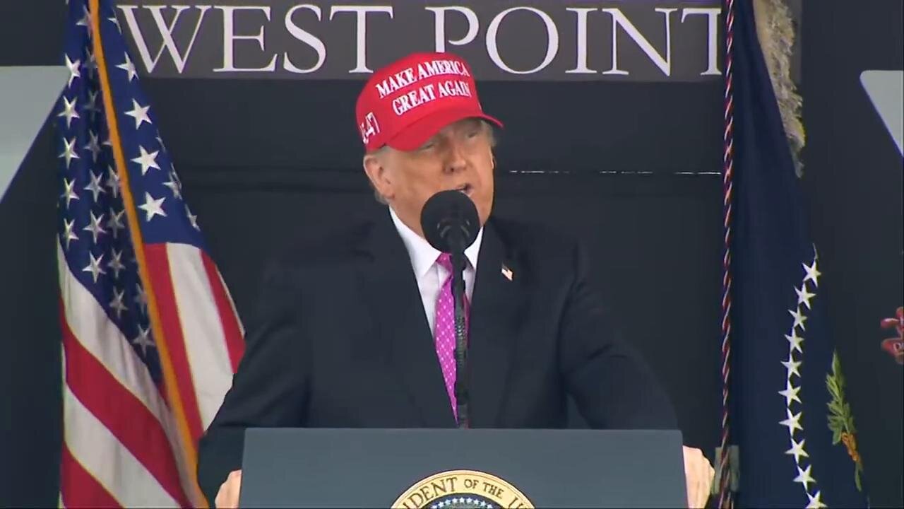President Donald Trump at West Point US Military Graduation commencement address - May 24, 2025