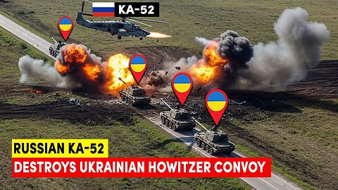 Epic Footage: Ka-52 Helicopter Annihilates Ukrainian Convoy