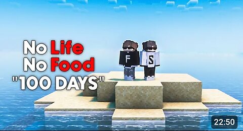 We survived 100 days on a island in Minecraft