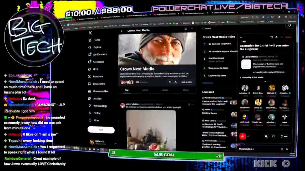 Derek Broes (Willing Witness) is a Jew that gets called out by BigTech