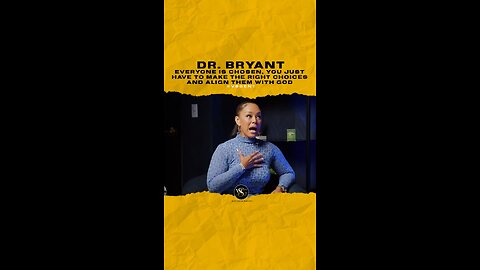 @_drbryant Everyone is chosen, you just have to make the right choices and align them with God
