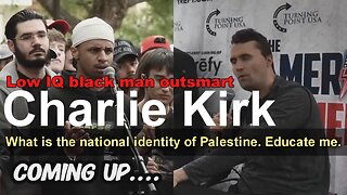 Charlie Kirk outsmarted by low IQ black man