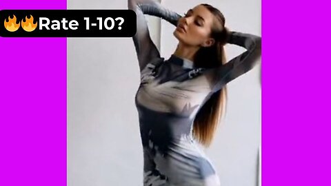 🔥 Rate Her Body in This Sexy Blue & White Dress 1-10? 😍 Supermodel 4K