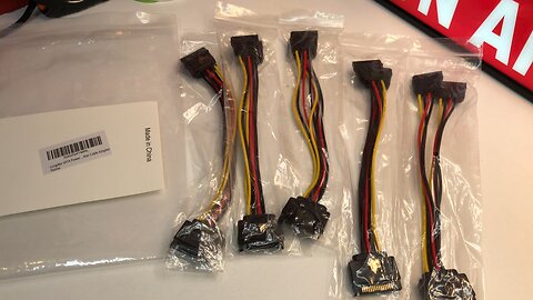 SATA Power Extension Cable 5PCS 20cm 15-Pin Male to 2 x 15P Female Y Splitter Cable Adapter