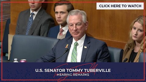 Senator Tuberville Speaks at HELP Hearing on the Future of Biotech