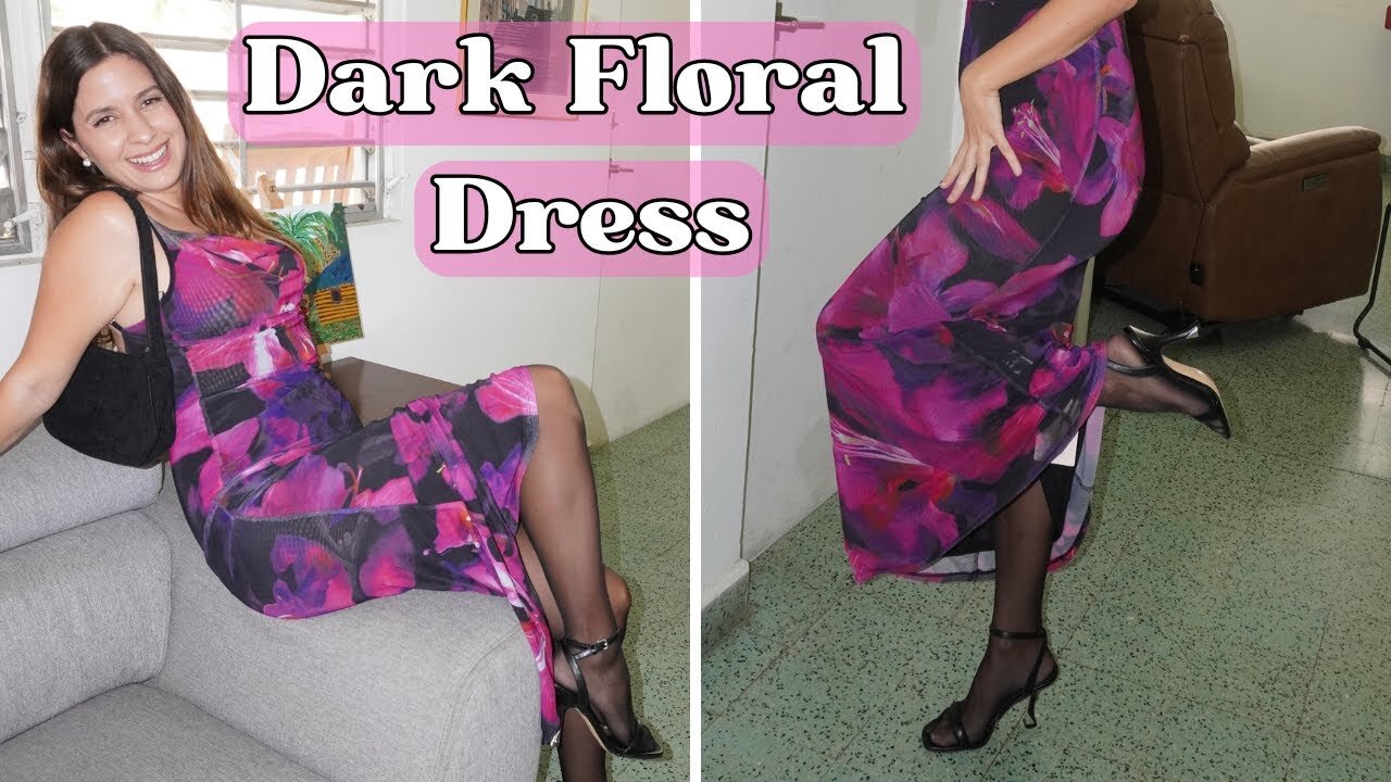 Floral Dress with Nylons