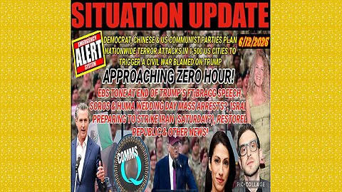 SITUATION UPDATE 6/12/25 - EBS Tone At End Of Trump's FT Bragg Speech, Soros & Huma Wedding Day Mass Arrests?
