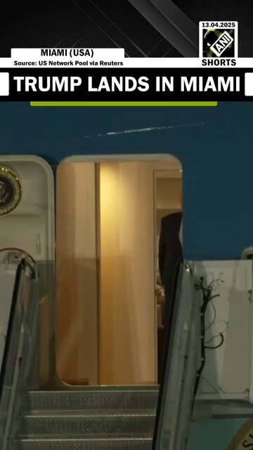 US_President_Donald_Trump_with_his_advisor_Elon_Musk_and_Little_X_lands_in_Miami(360p)