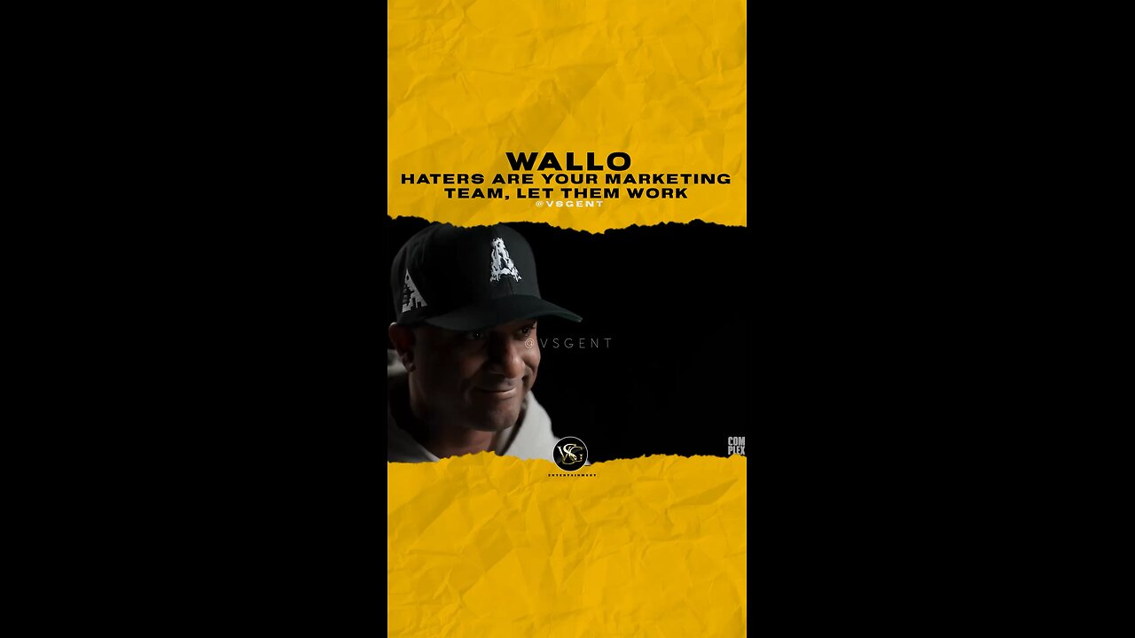 @wallo267 Haters are your marketing team, let them work. #wallo267 🎥 @ideageneration