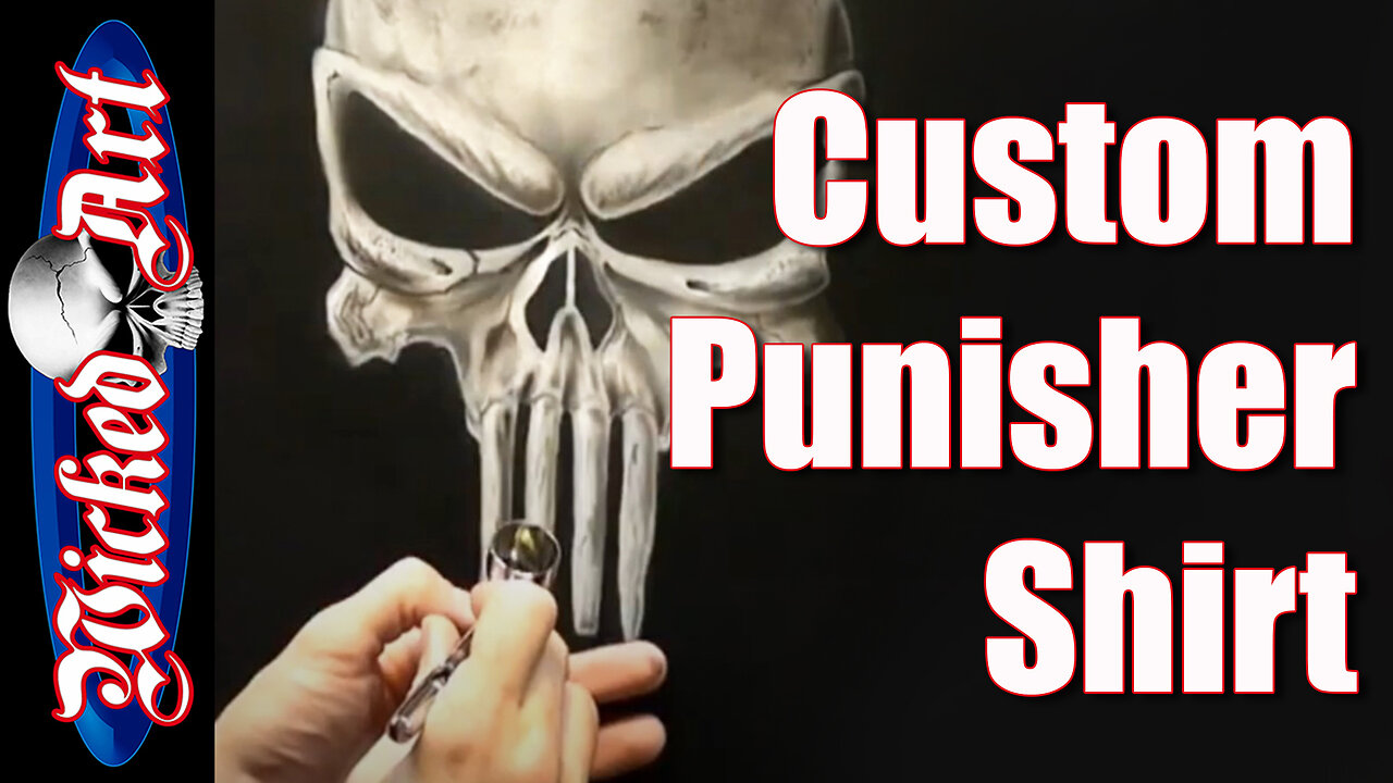 From Blank Shirt to Badass Art | Realistic Punisher Skull Airbrush Time-Lapse Tutorial
