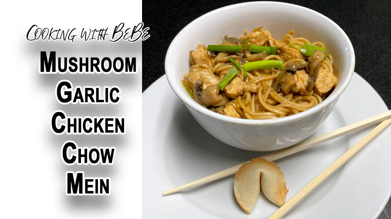 “Quick & Easy Mushroom Garlic Chicken Lo Mein | Homemade Takeout”