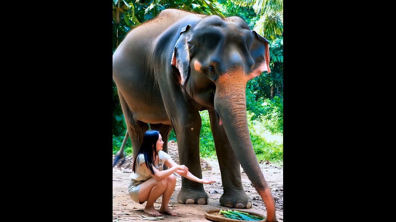 elephant and man between love