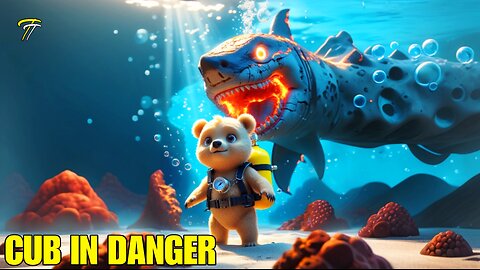 Curiosity Almost Killed the Cub 🐻🔥 | Lava Shark Chase Gone Wrong! #shorts