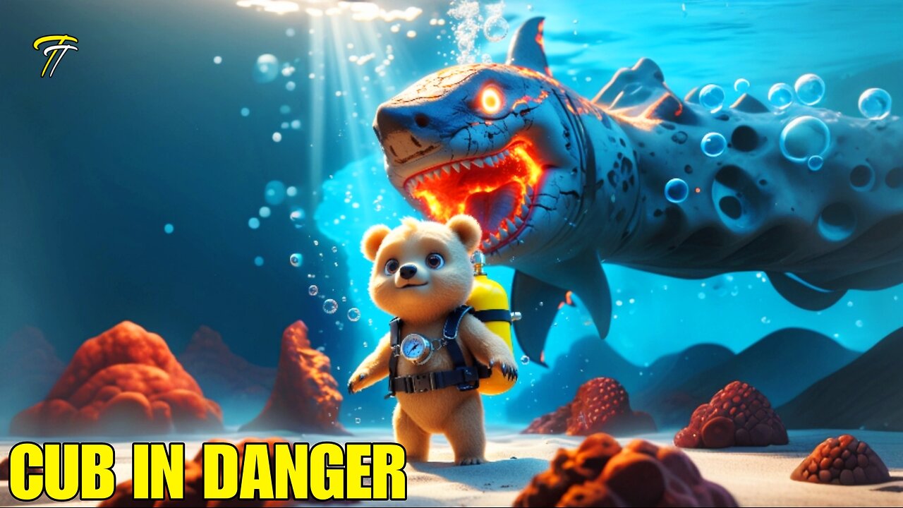 Curiosity Almost Killed the Cub 🐻🔥 | Lava Shark Chase Gone Wrong! #shorts