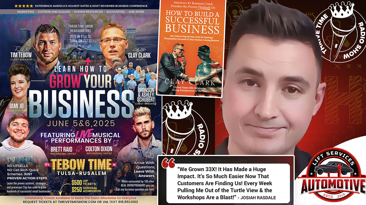 Clay Clark Client Success Story | Celebrating 33X Growth of Iowa-Based Under 30 Success Story + "Business Coaching Has Made a HUGE Impact!" - AutoLiftServ.com + Join Tebow At Clay Clark's June 5-6 Business Conference!