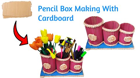 Handmade Pen & Pencil Organizer | DIY Cardboard & Lace Craft