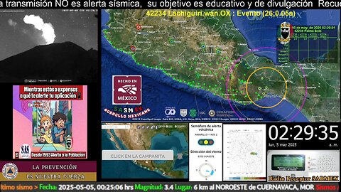 SISMO Magnitud 5.7 a 28 km al SUROESTE de ACALA, CHIS 05/05/25 02:28:12 Pf 269 km #noameritoalerta