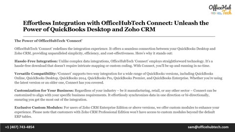 OfficeHubTech Connect- Unleash the Power of QuickBooks Desktop and Zoho CRM.mp4