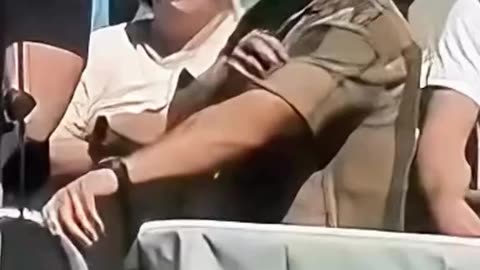 There is also a guy in olive pointing a laser at Charlie Kirk and a guy that didnt even flinch