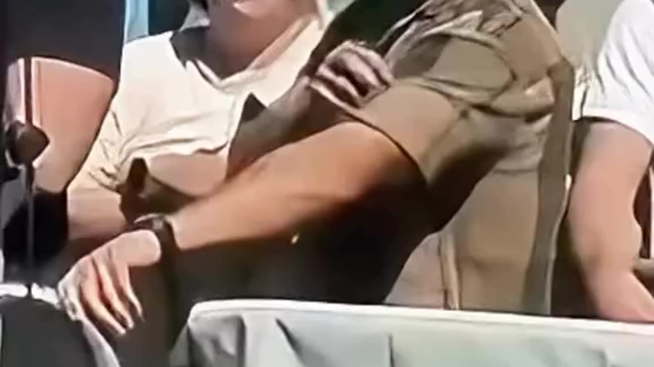 There is also a guy in olive pointing a laser at Charlie Kirk and a guy that didnt even flinch