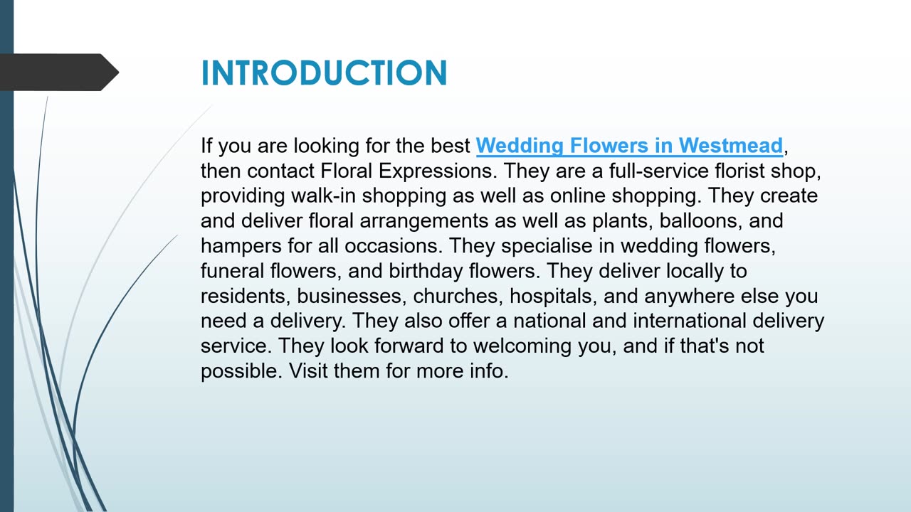 Best Wedding Flowers in Westmead