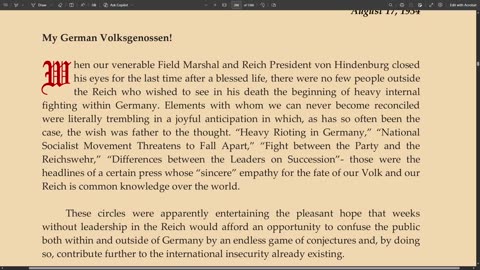 Adolf Hitler 3 in 1 Speeches ENG | 8/7/1934, 8/17/1934, 8/20/1934