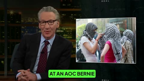 Bill Maher calls out progressive rallies where the Palestinian flag is cheered.