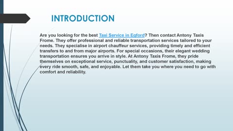 Looking for the best Taxi Service in Egford