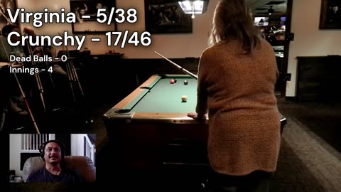 HI MOM!!! (Vet's Day) | APA League 9 Ball | Crunchy (SL6) VS Virginia (SL5)