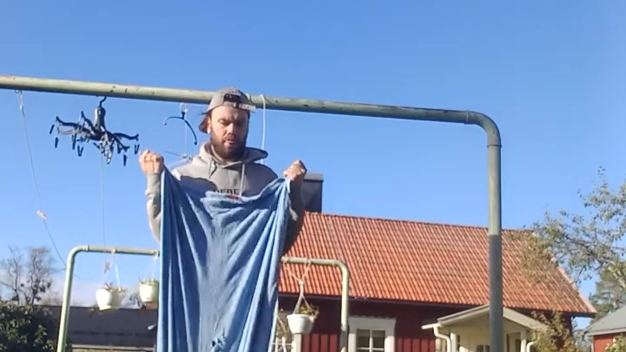 Resistance training using a towel.