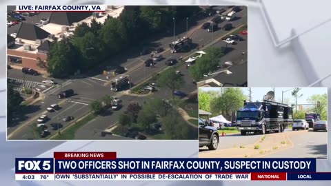 2 police officers shot during traffic stop in Fairfax County, Virginia; suspect in custody
