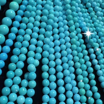 250613-10 Stunning! Sleeping Beauty Turquoise Bead Strand: A Lively Poem of Cool Aesthetics